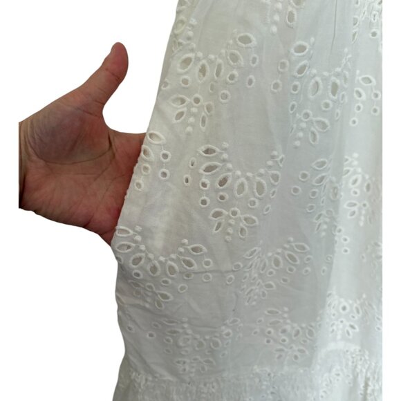 NWT Trovata Julien Strappy White Eyelet Tiered Maxi Dress w/Pockets-Large - Picture 6 of 7